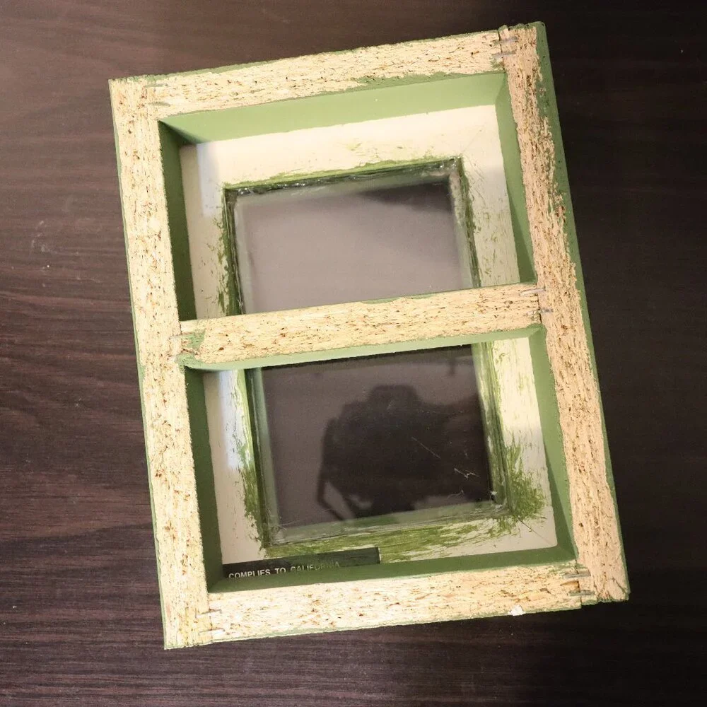 Framed green picture frame and shelf - perfect for storing small items!